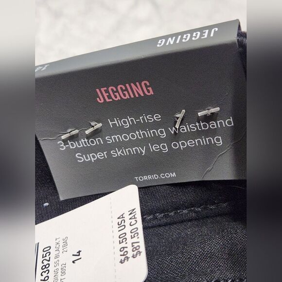 NWT Torrid Jegging Super Soft Black 14T Tall - Picture 7 of 7